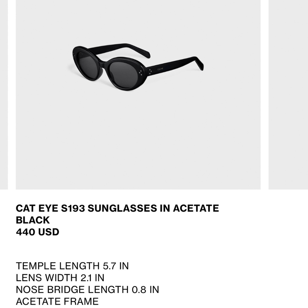Celine Cat Eye Sunglasses - Picture 2 of 3